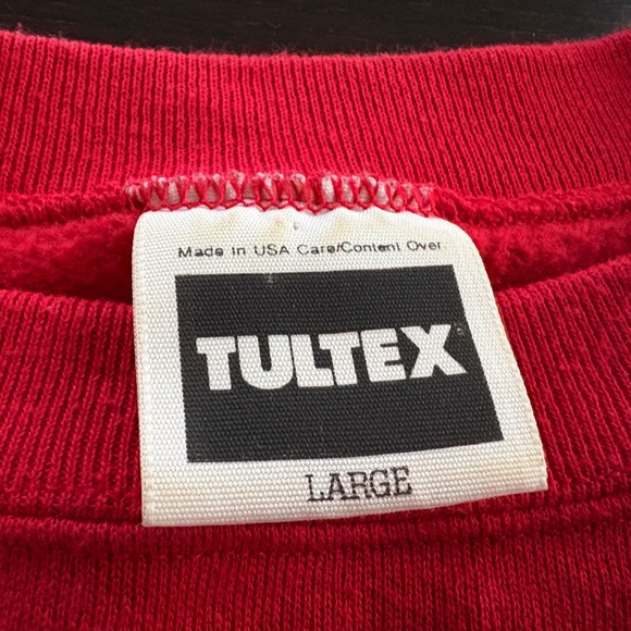 Vintage 80s 90s Womens Tultex Peanuts Snoopy Christmas Sweatshirt Large - Picture 4 of 7